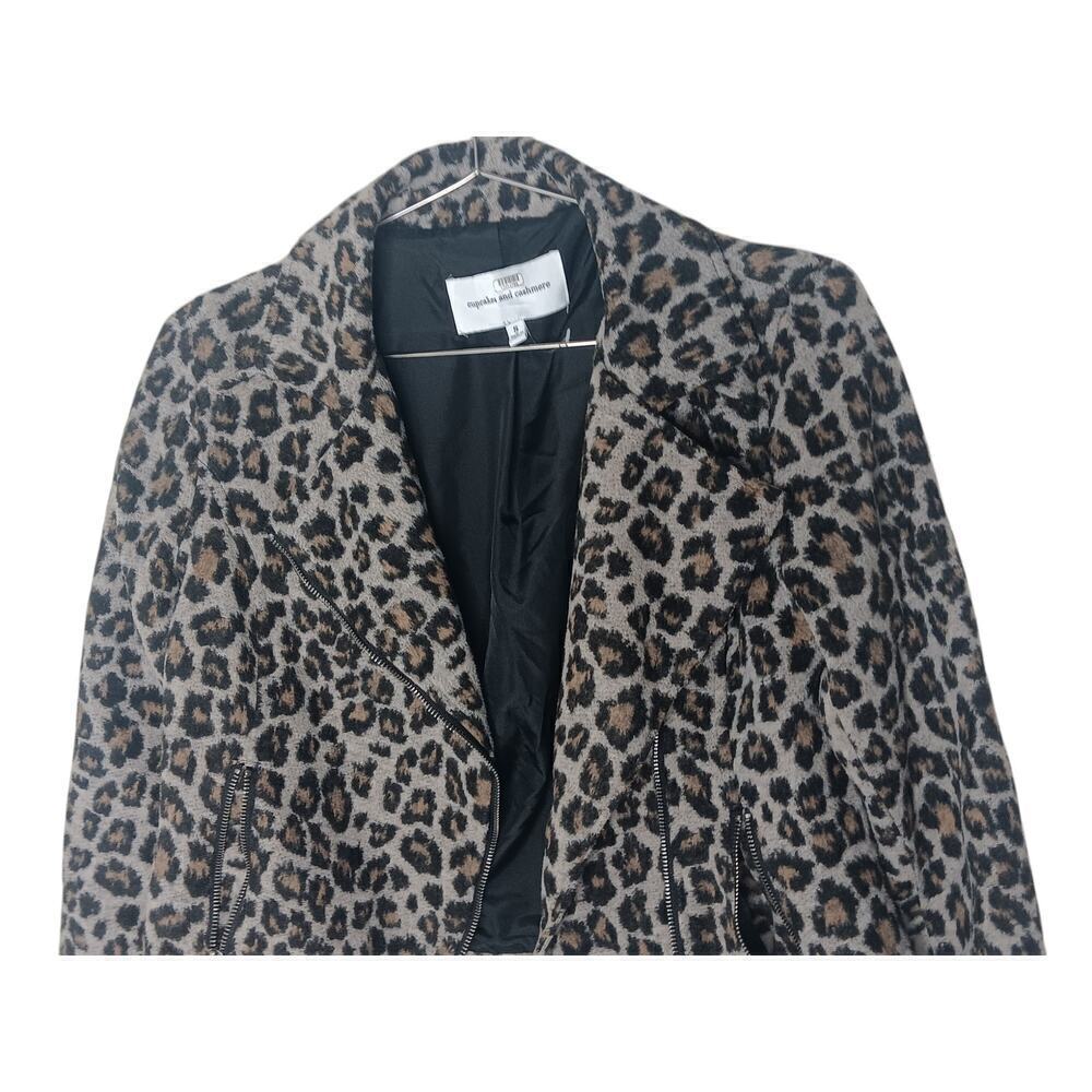 Cupcakes & Cashmere Margaux Wool-blend Jacket in Cheetah Moto Animal Print SZ S - Picture 7 of 16